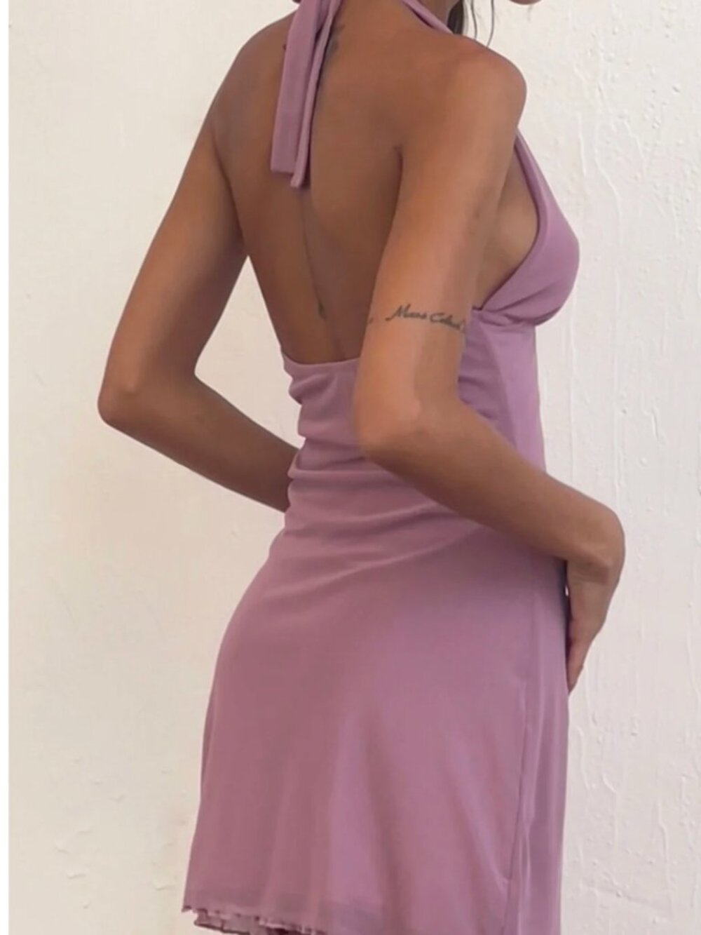 Motel Rocks Mauve Halter Mini Dress - Picture 3 of 4